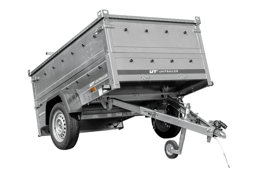 Remorque légère 200x125 UNITRAILER GARDEN 201 KIPP avec côtés BIS et couverture en aluminium