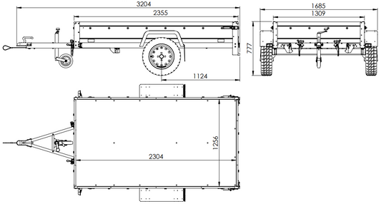 Remorque pour auto 230 x 125 cm Garden Trailer 230 KIPP