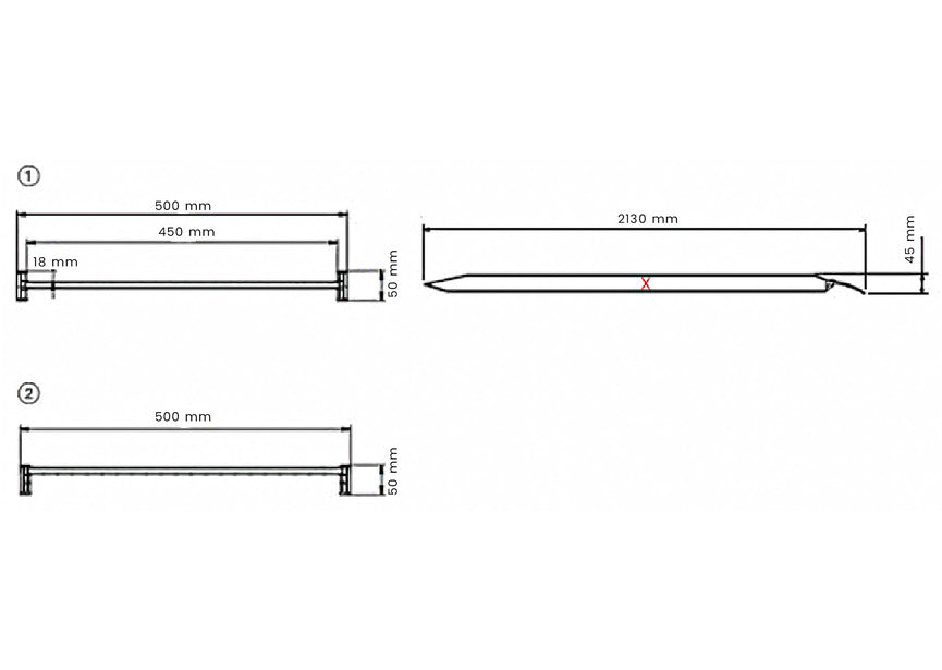Rampe aluminium pliable 400kg 2130x500mm largeur utile 450mm MW Tools - 5