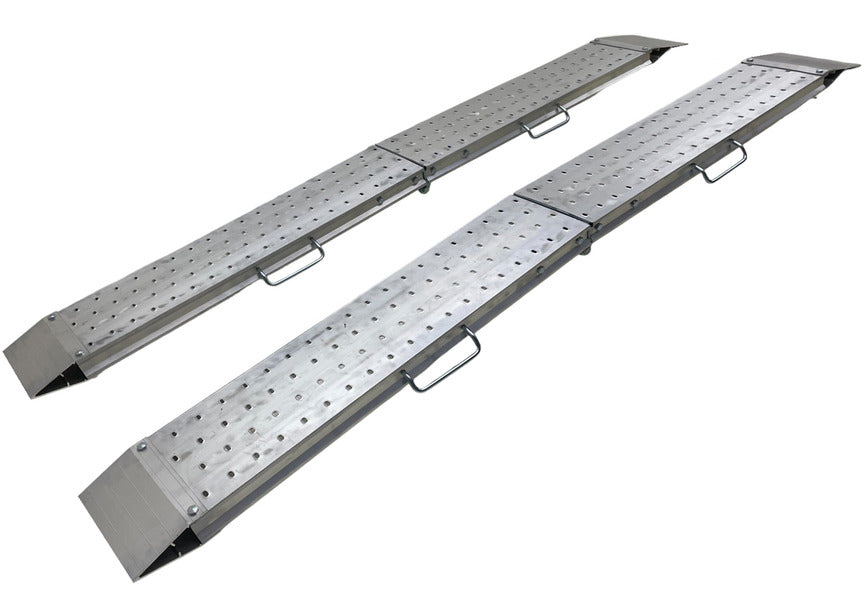 Jeu de rampes aluminium pliantes 1100kg 2440x240mm largeur utile 220mm MW Tools - 9