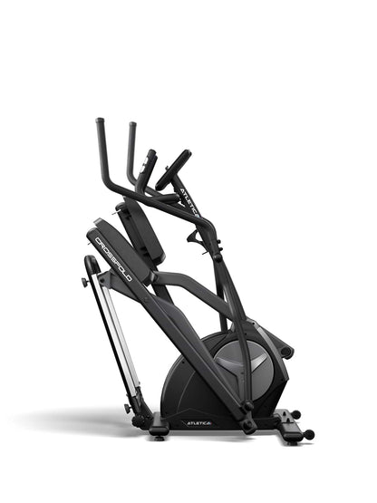 Vélo elliptique Crossfold replié avec poignées, volant d'inertie et construction peu encombrante