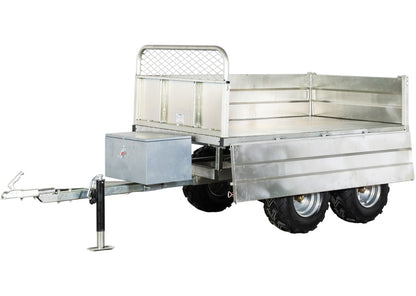 Remorque double essieu 4 roues 1400kg benne galvanisée basculante hydraulique 2000x1170x400mm Torros - 3