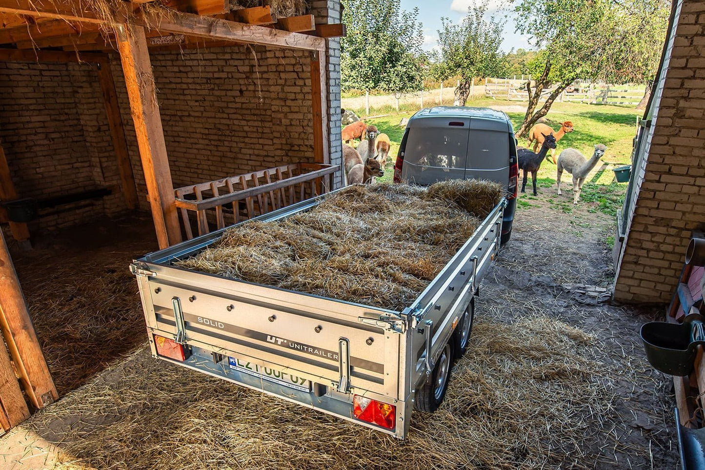 remorque deux essieux 254×151 avec roues unitrailer solid 250/2 dmc 750 kg – Image 12