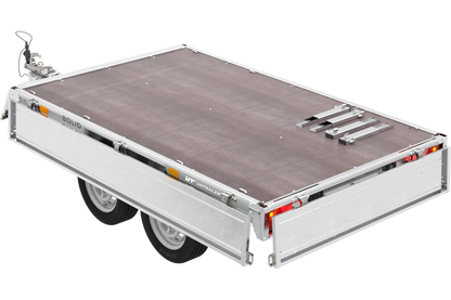 remorque deux essieux 254×151 avec roues unitrailer solid 250/2 dmc 750 kg
