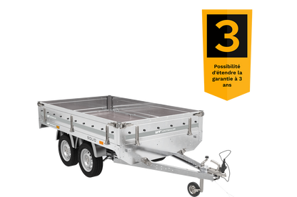 remorque deux essieux 254×151 avec roues unitrailer solid 250/2 dmc 750 kg – Image 2
