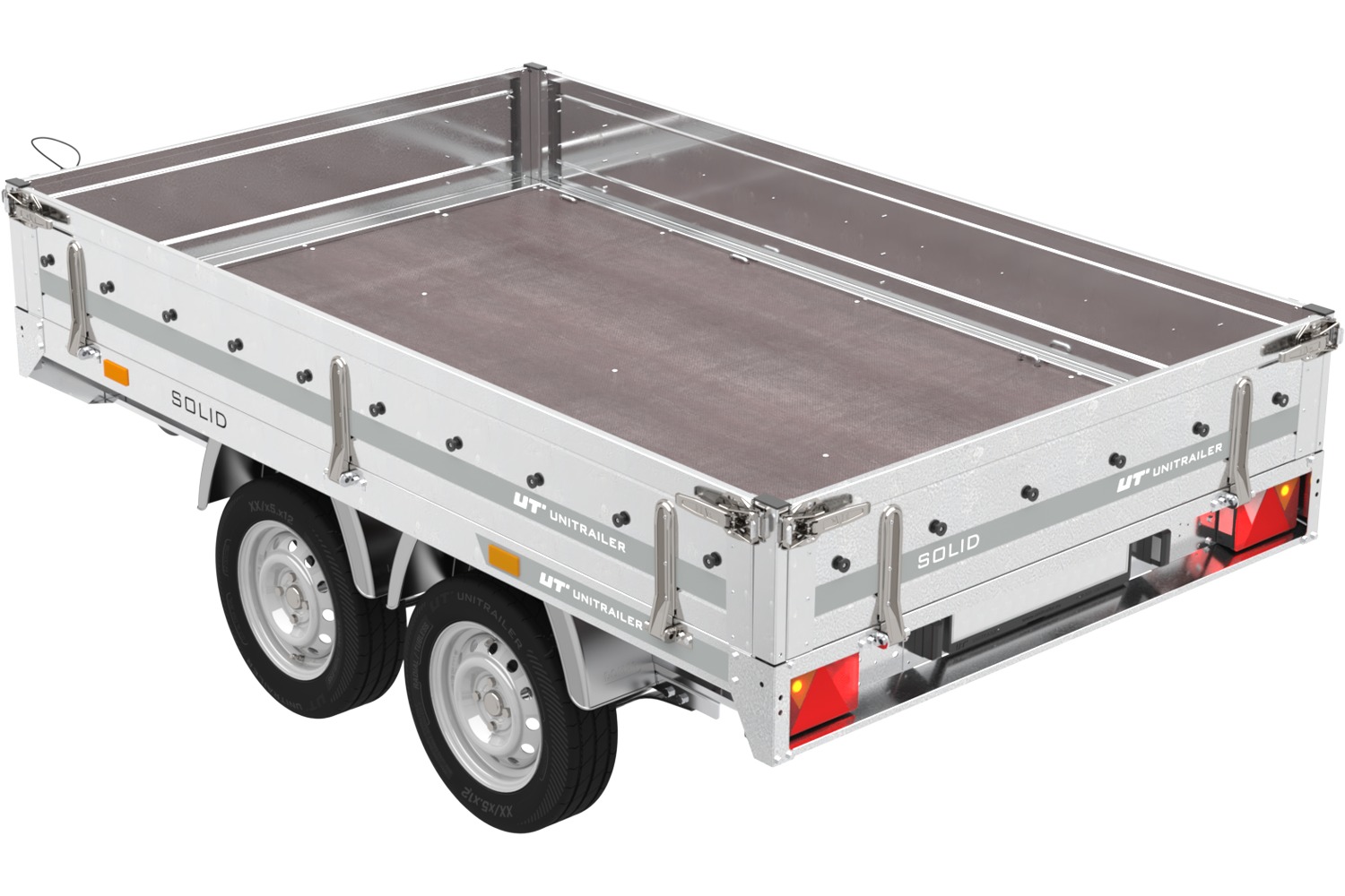remorque deux essieux 254×151 avec roues unitrailer solid 250/2 dmc 750 kg – Image 3