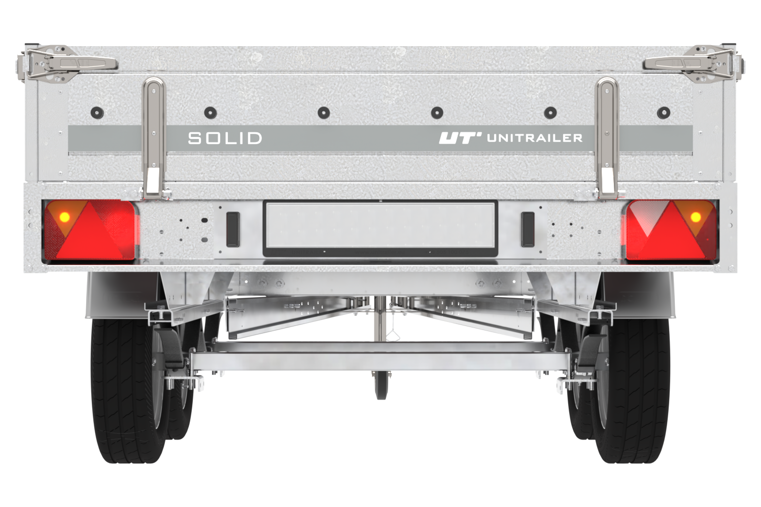 remorque deux essieux 254×151 avec roues unitrailer solid 250/2 dmc 750 kg – Image 7