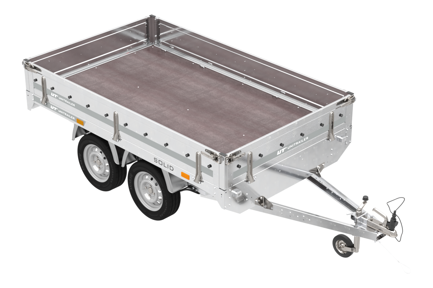 remorque deux essieux 254×151 avec roues unitrailer solid 250/2 dmc 750 kg – Image 8