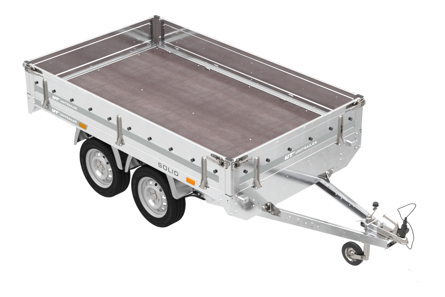 remorque deux essieux 254×151 avec roues unitrailer solid 250/2 dmc 750 kg – Image 8