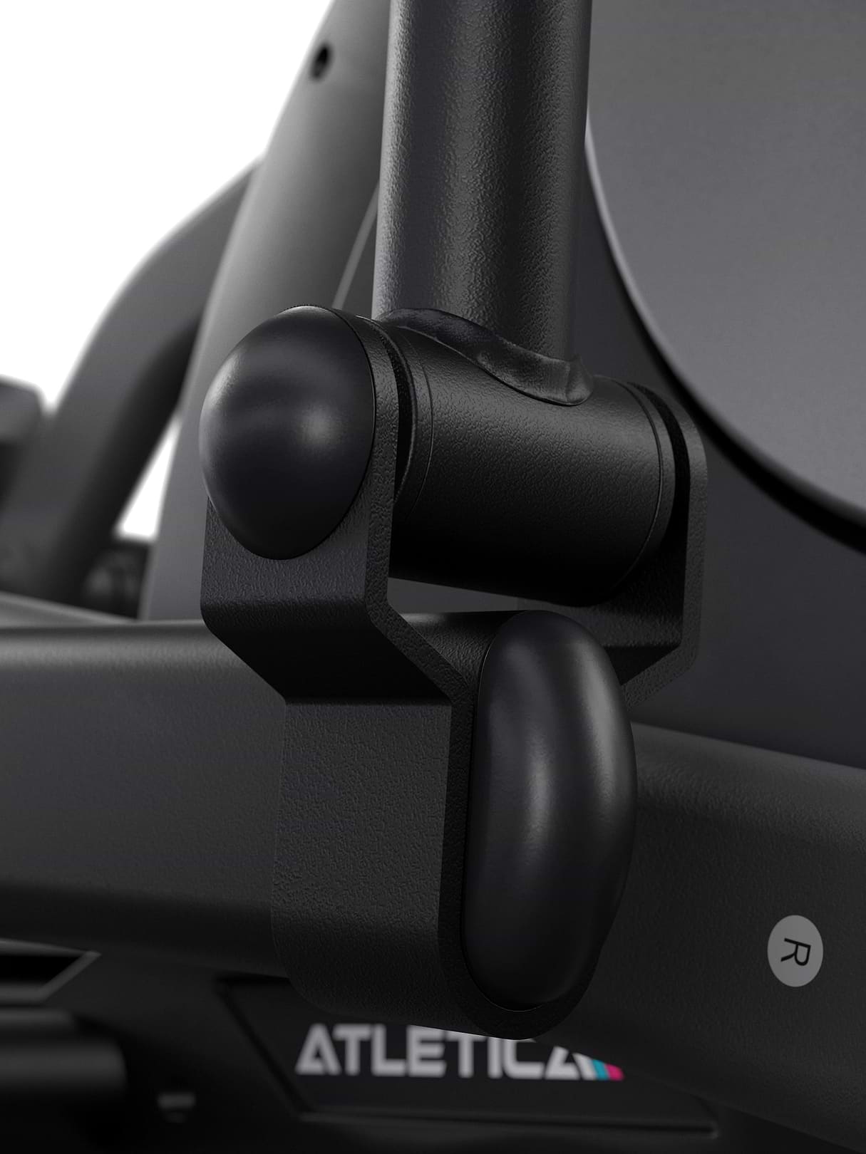 Vélo elliptique Crossfold - détail de l'articulation sur le cadre pliable du vélo elliptique
