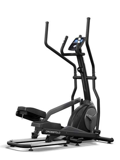 Vélo elliptique Crossfold ATLETICA pliable avec écran, poignées, pédales et cadre noir