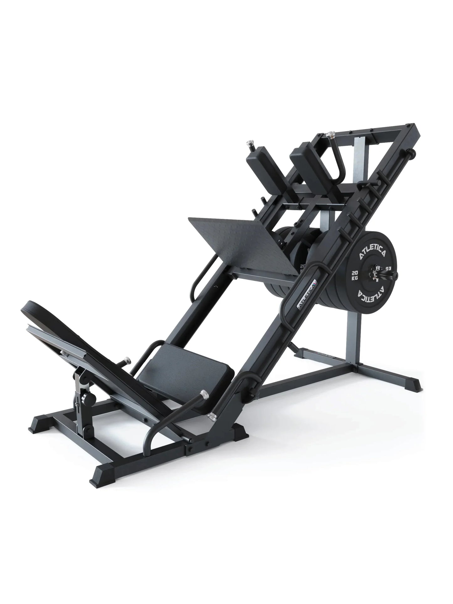 Presse à jambes Hackenschmidt Combo 2-en-1 ATLETICA avec guidage de chariot à 8 paliers