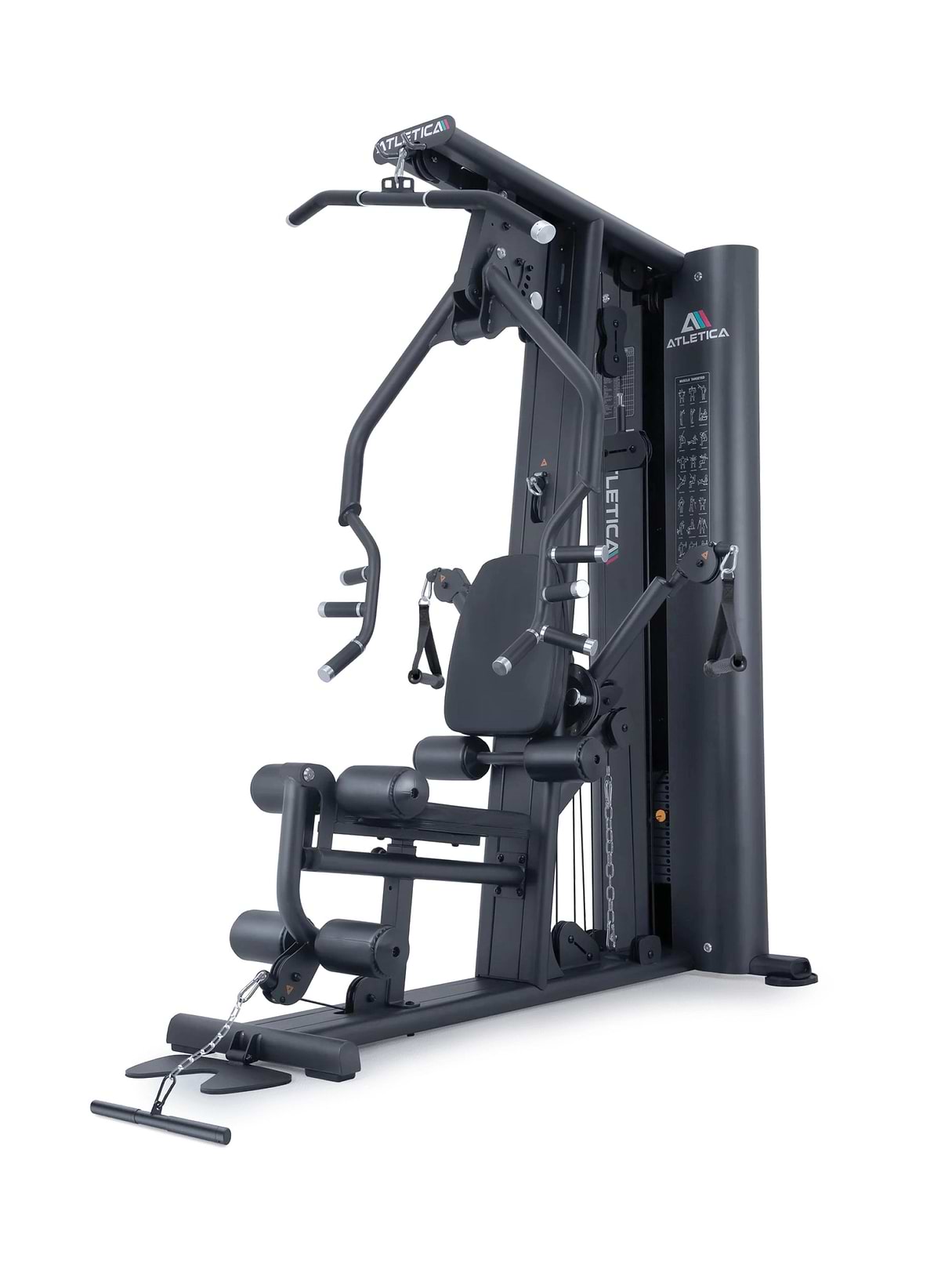 X-Tron Multigym - appareil multifonction avec tirage vertical, presse pectoraux, presse à jambes, rouleaux rembourrés, tirage à chaîne