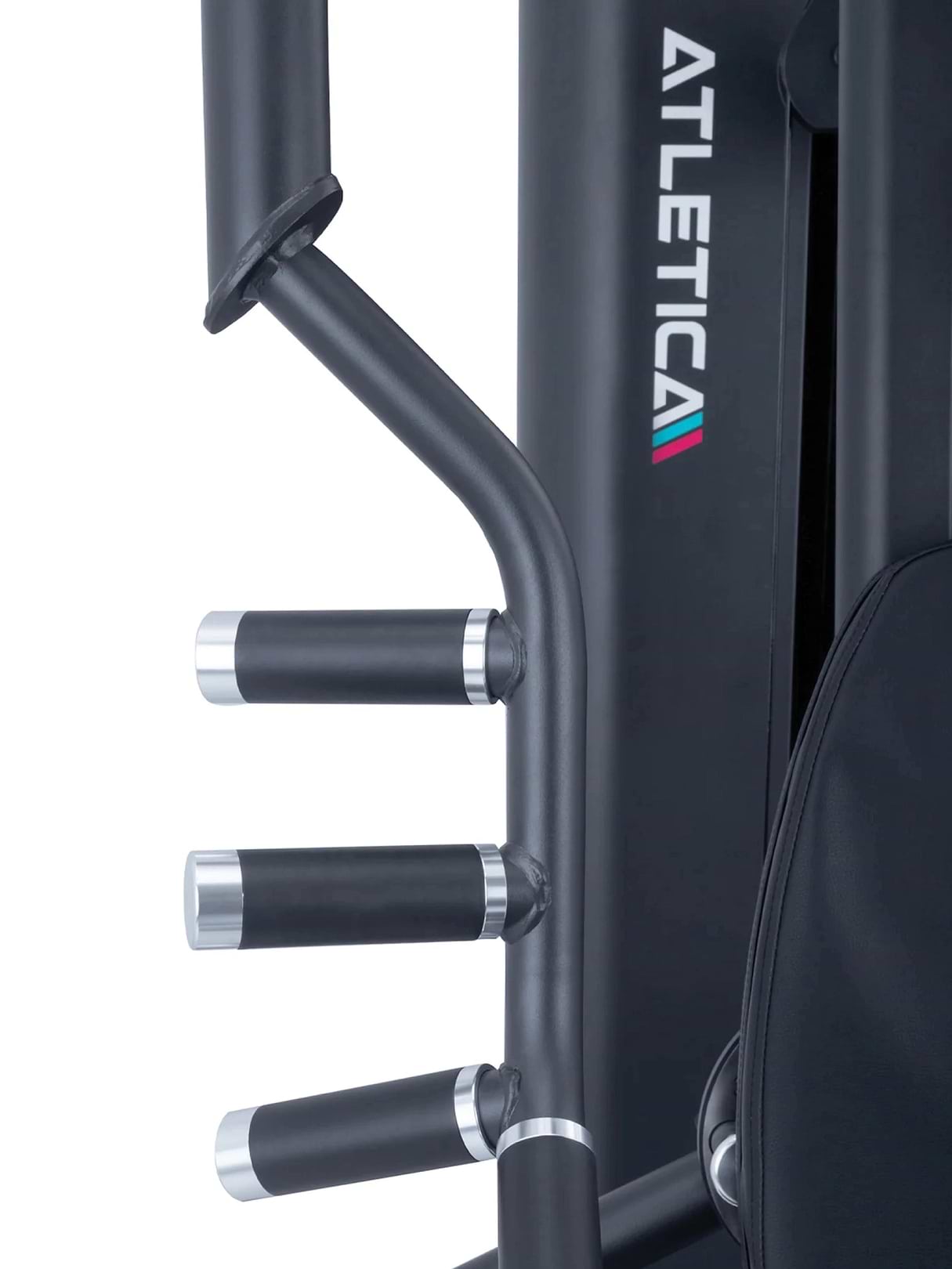 X-Tron Multigym - barres métalliques noires avec poignées rembourrées, disposées verticalement