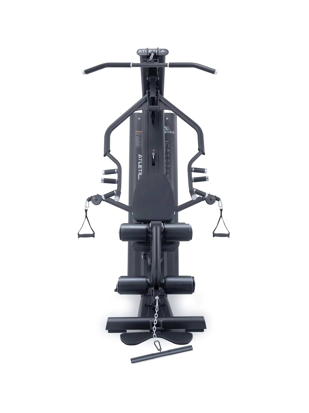 X-Tron Multigym - appareil multifonction avec barre de tirage vertical, poignées de poulie à câble, rouleaux rembourrés, tirage à chaîne