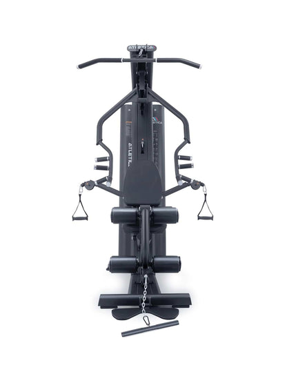 X-Tron Multigym - appareil multifonction avec barre de tirage vertical, poignées de poulie à câble, rouleaux rembourrés, tirage à chaîne