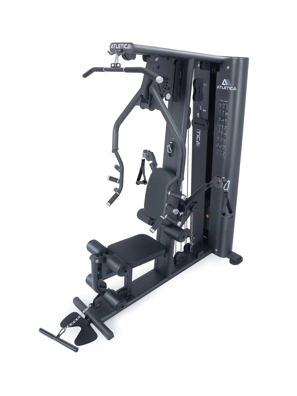 X-Tron Multigym - station de musculation multifonctionnelle avec tirage vertical, Butterfly, presse à jambes, assise rembourrée
