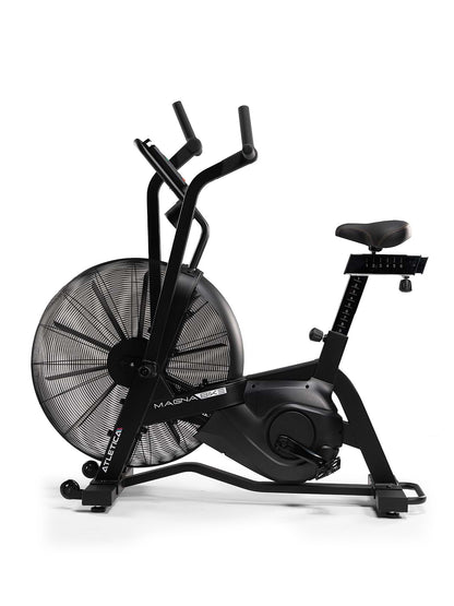 MagnaBike, AirBike noir avec grande roue à ventilateur, selle réglable, deux poignées