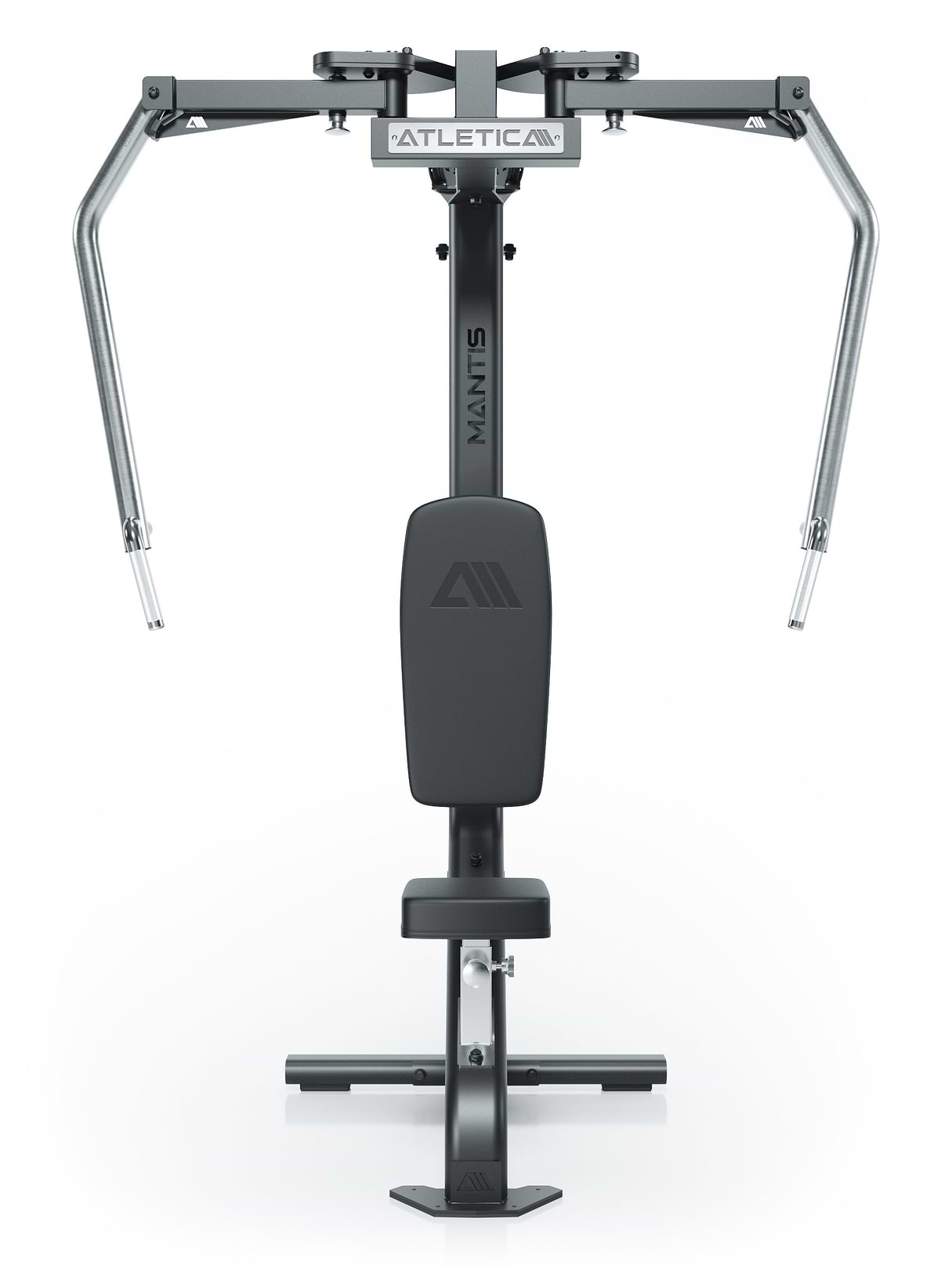 Machine Mantis Butterfly ATLETICA – vue frontale en position Butterfly avec bras ouverts