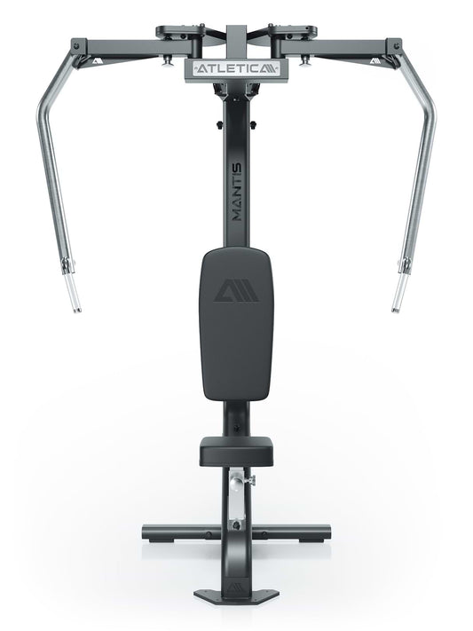 Machine Mantis Butterfly ATLETICA – vue frontale en position Butterfly avec bras ouverts
