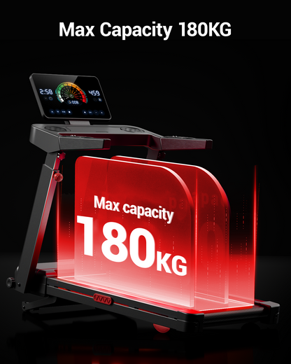 Max Capacity 180KG_Umay L10 Foldable Treadmill 20% Auto Incline with Pulse Sensors 14KMH