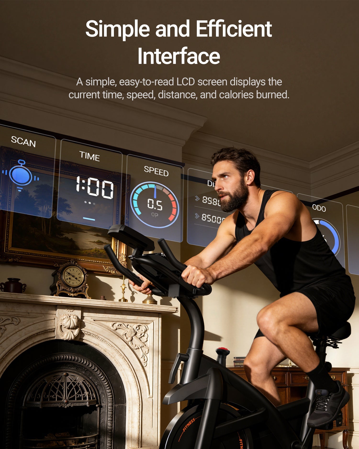 Vélo d'exercice Umay CBE30 en acier au carbone avec 100 niveaux de résistance et application