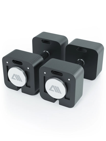 ATLETICA QUAD – deux haltères courts réglables, disques carrés, logo central