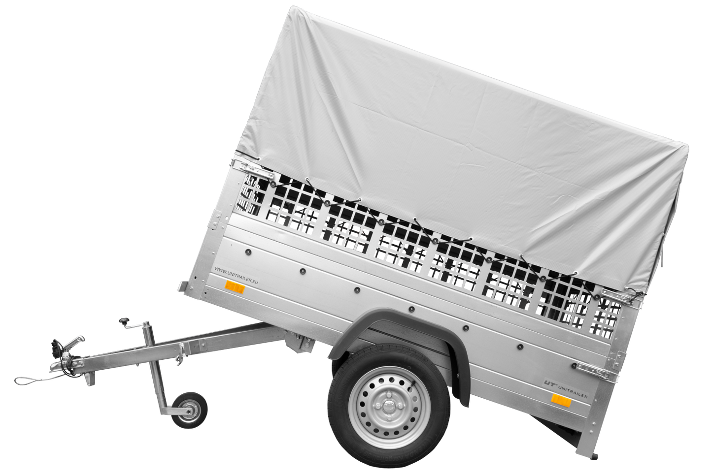 Remorque tôle Garden Trailer 200 KIPP 200×106 cm [avec rehausses grillagées, bâche haute et arceau]