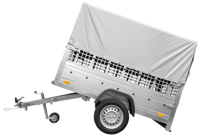 Remorque tôle Garden Trailer 200 KIPP 200×106 cm [avec rehausses grillagées, bâche haute et arceau]