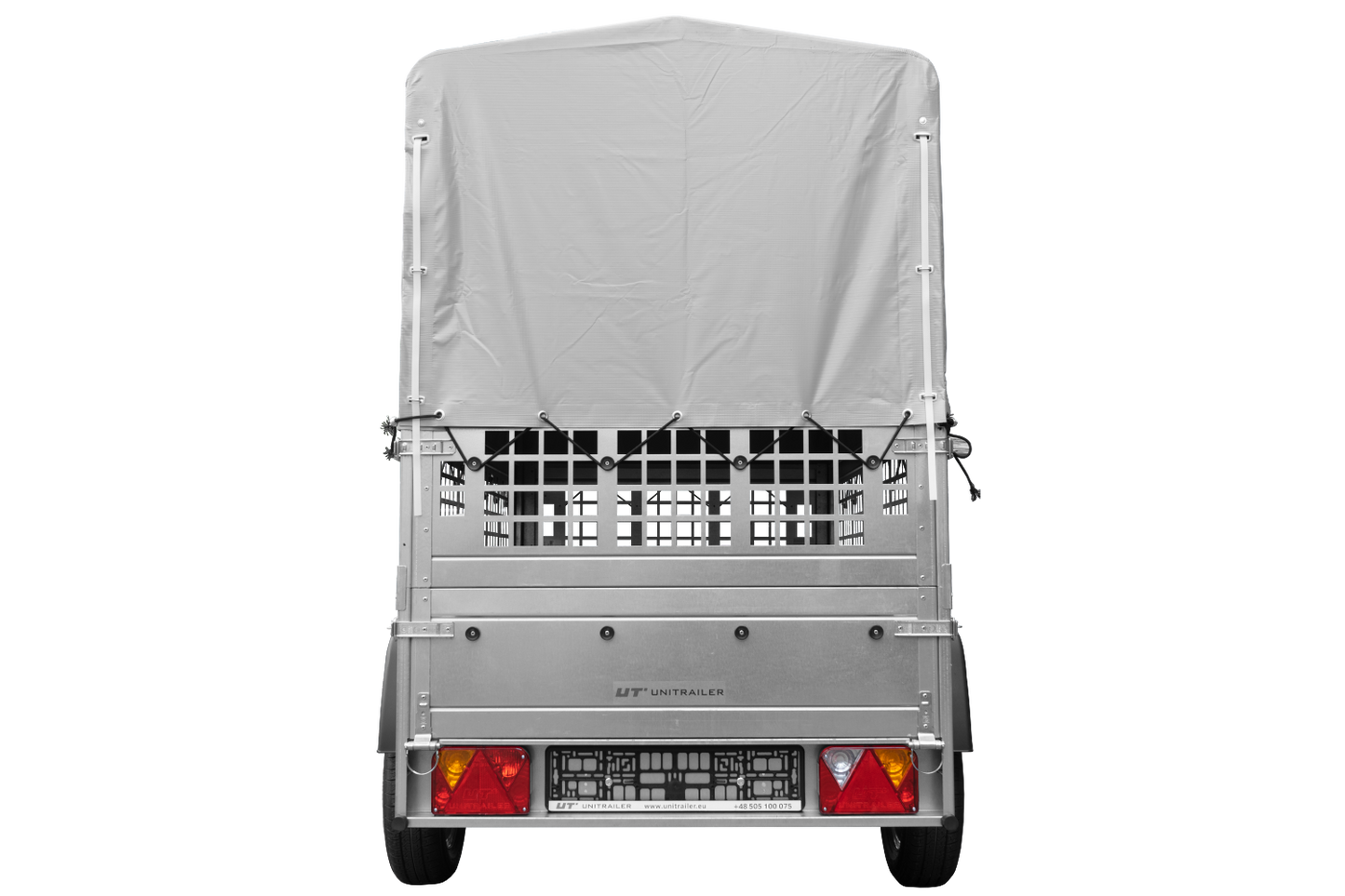 Remorque tôle Garden Trailer 200 KIPP 200×106 cm [avec rehausses grillagées, bâche haute et arceau]