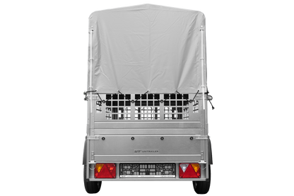 Remorque tôle Garden Trailer 200 KIPP 200×106 cm [avec rehausses grillagées, bâche haute et arceau]