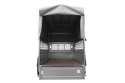Remorque tôle Garden Trailer 200 KIPP 200×106 cm [avec rehausses grillagées, bâche haute et arceau]