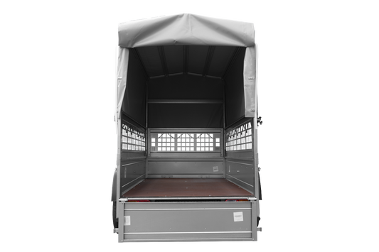 Remorque tôle Garden Trailer 200 KIPP 200×106 cm [avec rehausses grillagées, bâche haute et arceau]