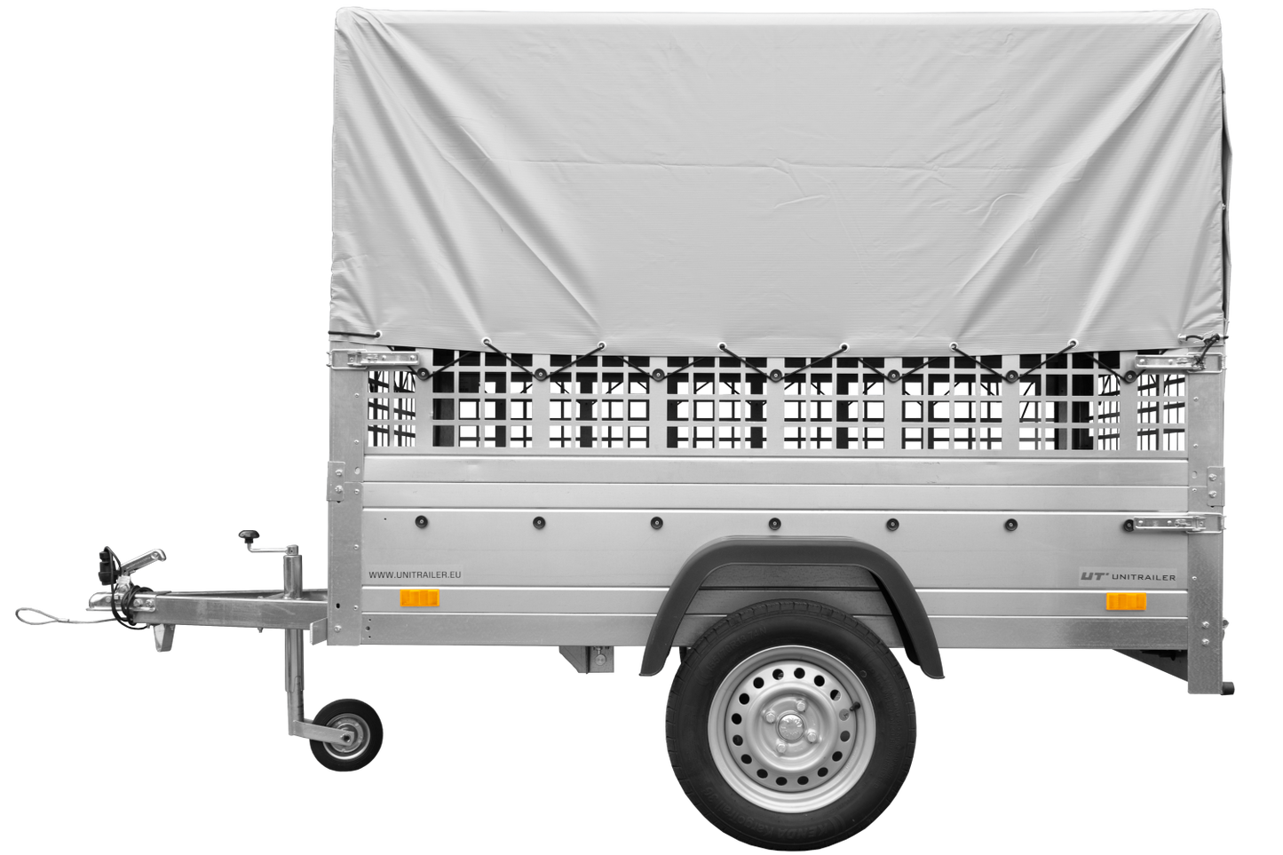 Remorque tôle Garden Trailer 200 KIPP 200×106 cm [avec rehausses grillagées, bâche haute et arceau]