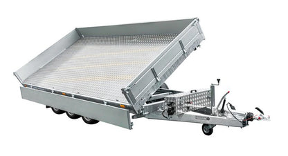 REMORQUE BENNE HYDRAULIQUE 3 ESSIEUX 400×200 UNITRAILER TASKER 400/3C 3500 KG