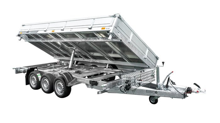 REMORQUE BENNE HYDRAULIQUE 3 ESSIEUX 400×200 UNITRAILER TASKER 400/3C 3500 KG