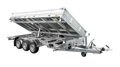 REMORQUE BENNE HYDRAULIQUE 3 ESSIEUX 400×200 UNITRAILER TASKER 400/3C 3500 KG