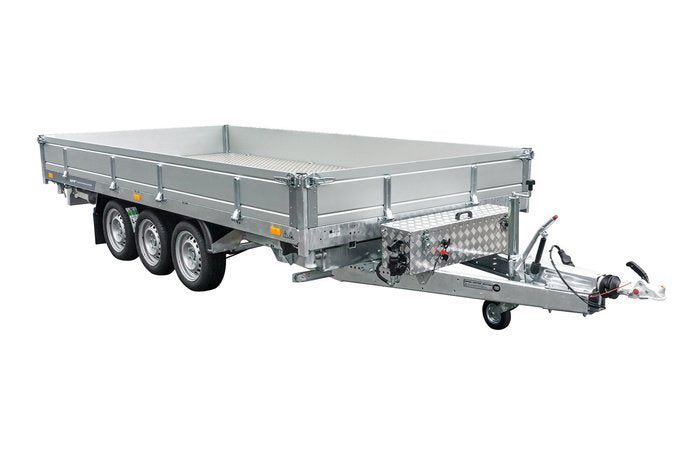 REMORQUE BENNE HYDRAULIQUE 3 ESSIEUX 400×200 UNITRAILER TASKER 400/3C 3500 KG