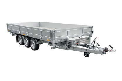 REMORQUE BENNE HYDRAULIQUE 3 ESSIEUX 400×200 UNITRAILER TASKER 400/3C 3500 KG