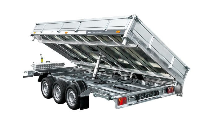 REMORQUE BENNE HYDRAULIQUE 3 ESSIEUX 400×200 UNITRAILER TASKER 400/3C 3500 KG