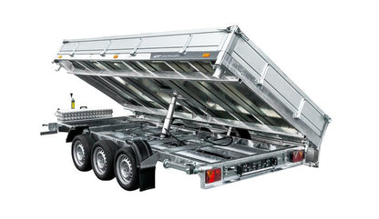 REMORQUE BENNE HYDRAULIQUE 3 ESSIEUX 400×200 UNITRAILER TASKER 400/3C 3500 KG