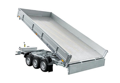 REMORQUE BENNE HYDRAULIQUE 3 ESSIEUX 400×200 UNITRAILER TASKER 400/3C 3500 KG
