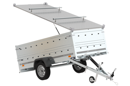 Remorque légère avec bâche Garden Trailer 264 KIPP, bis côtés et roue jockey