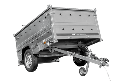 Remorque légère 200x125 UNITRAILER GARDEN 201 KIPP avec côtés BIS et couverture en aluminium