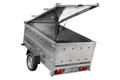 Remorque légère 200x125 UNITRAILER GARDEN 201 KIPP avec côtés BIS et couverture en aluminium