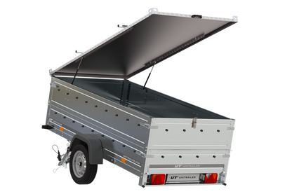 Remorque légère avec bâche Garden Trailer 264 KIPP, bis côtés et roue jockey