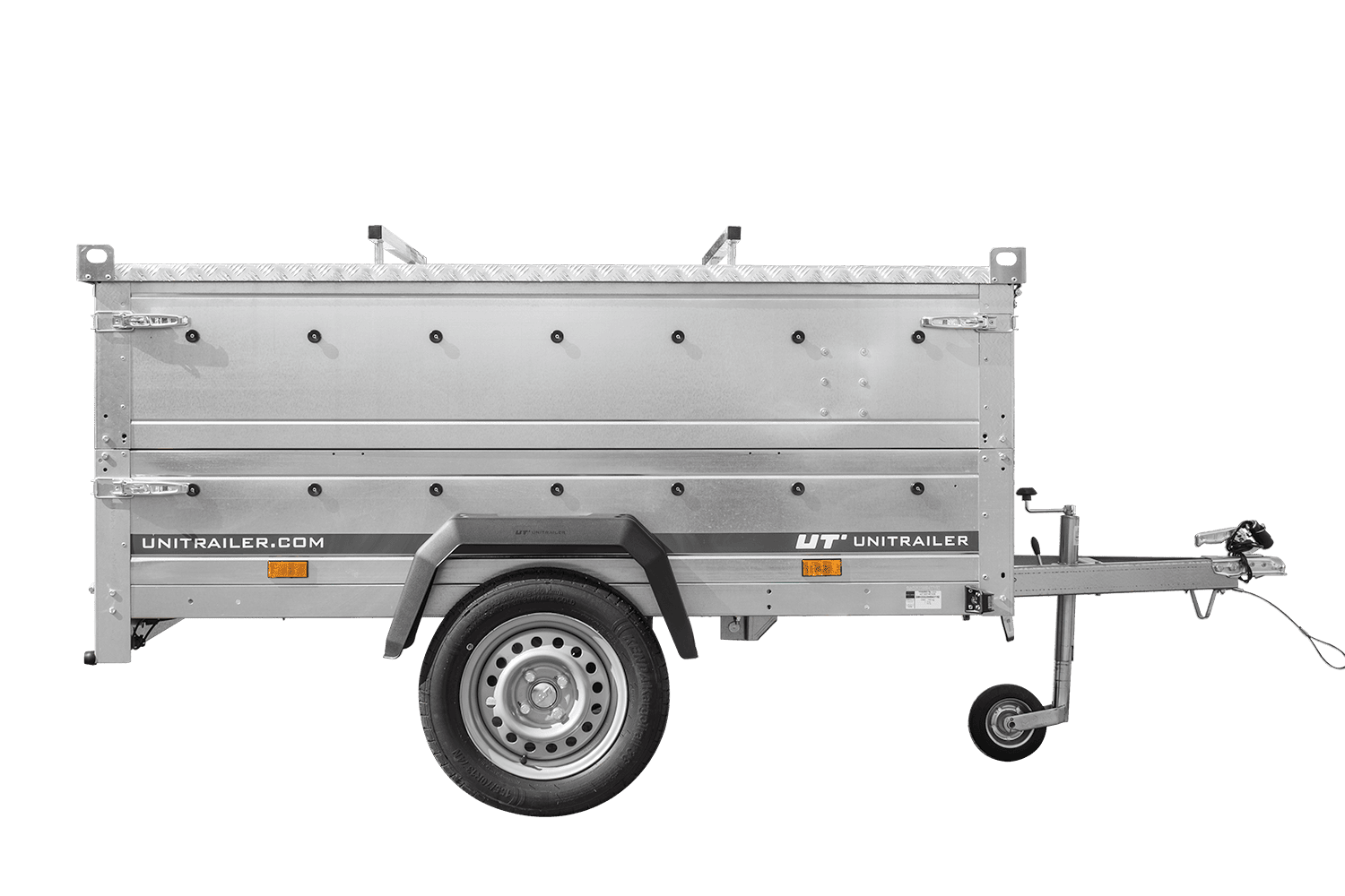 Remorque légère 200x125 UNITRAILER GARDEN 201 KIPP avec côtés BIS et couverture en aluminium