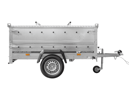 Remorque légère 200x125 UNITRAILER GARDEN 201 KIPP avec côtés BIS et couverture en aluminium