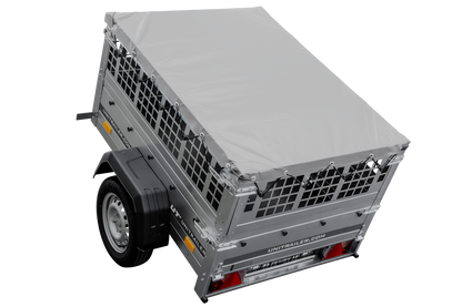 Petite remorque à vendre - Garden Trailer 150 KIPP [avec bâche plate grise, roue jockey]
