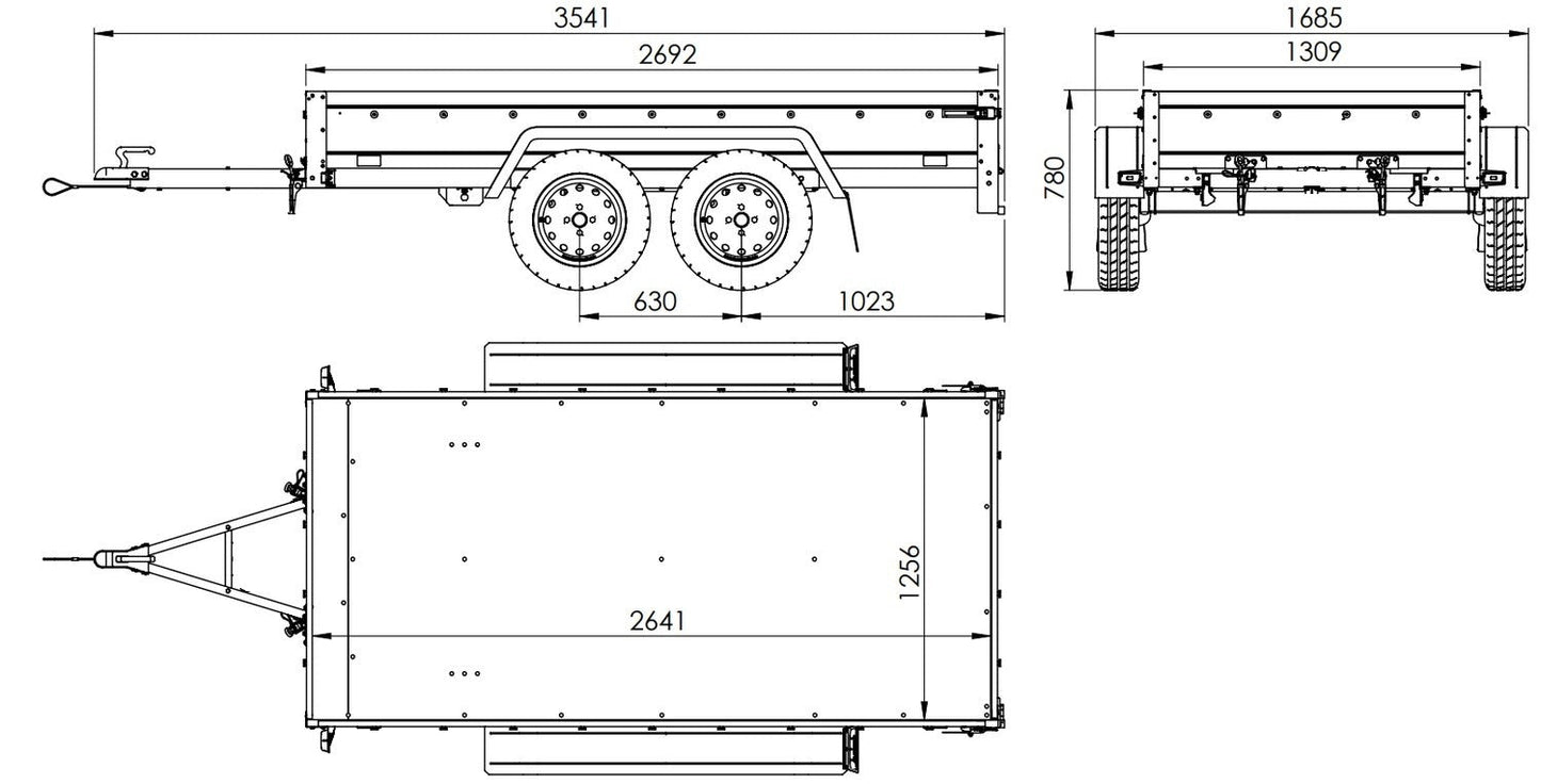 Remorque simple essieu Unitrailer GARDEN TRAILER 264 KIPP